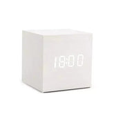 Réveil LED en bois à commande vocale